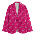 Pink Sweet Lollipop Pattern Print Men's Cotton Blazer