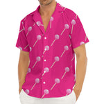 Pink Sweet Lollipop Pattern Print Men's Deep V-Neck Shirt