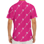 Pink Sweet Lollipop Pattern Print Men's Deep V-Neck Shirt