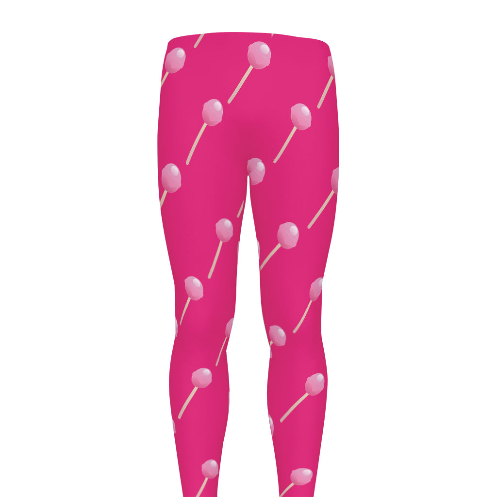 Pink Sweet Lollipop Pattern Print Men's leggings
