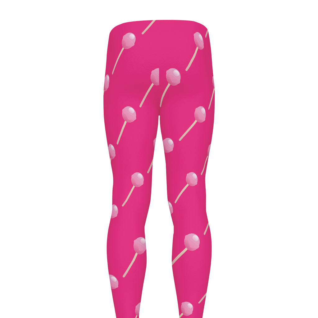 Pink Sweet Lollipop Pattern Print Men's leggings