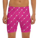Pink Sweet Lollipop Pattern Print Men's Long Boxer Briefs