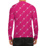 Pink Sweet Lollipop Pattern Print Men's Long Sleeve Rash Guard