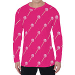 Pink Sweet Lollipop Pattern Print Men's Long Sleeve T-Shirt