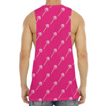 Pink Sweet Lollipop Pattern Print Men's Muscle Tank Top