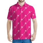 Pink Sweet Lollipop Pattern Print Men's Polo Shirt