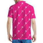 Pink Sweet Lollipop Pattern Print Men's Polo Shirt