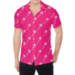 Pink Sweet Lollipop Pattern Print Men's Shirt