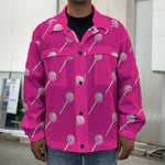 Pink Sweet Lollipop Pattern Print Men's Shirt Jacket