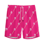 Pink Sweet Lollipop Pattern Print Men's Sports Shorts