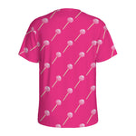 Pink Sweet Lollipop Pattern Print Men's Sports T-Shirt