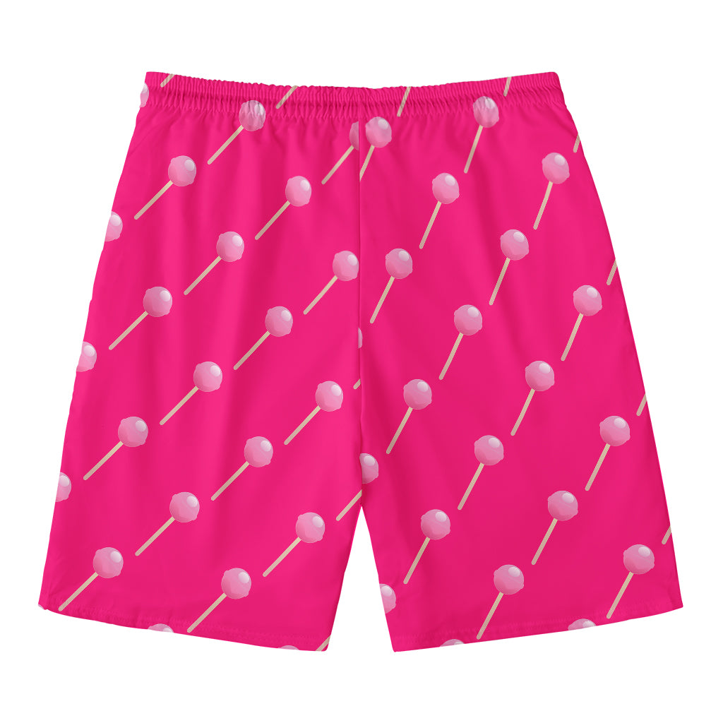 Pink Sweet Lollipop Pattern Print Men's Swim Trunks