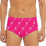Pink Sweet Lollipop Pattern Print Men's Triangle Swim Briefs
