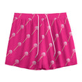 Pink Sweet Lollipop Pattern Print Mesh Shorts