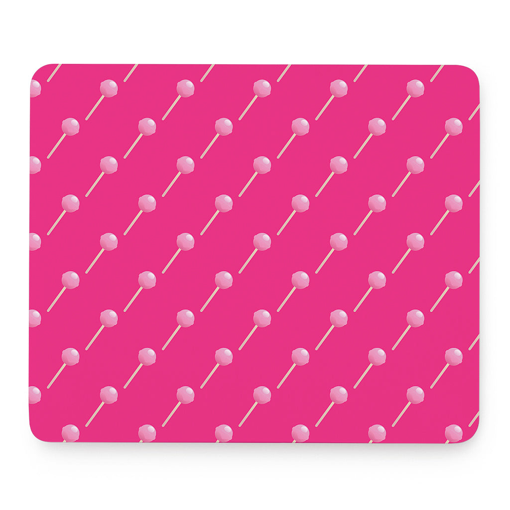 Pink Sweet Lollipop Pattern Print Mouse Pad