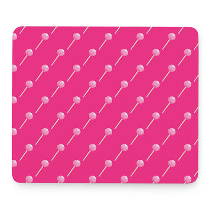 Pink Sweet Lollipop Pattern Print Mouse Pad