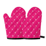 Pink Sweet Lollipop Pattern Print Oven Mitts