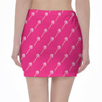 Pink Sweet Lollipop Pattern Print Pencil Mini Skirt