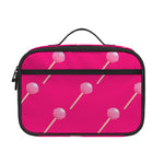 Pink Sweet Lollipop Pattern Print Portable Lunch Bag