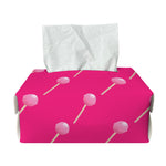 Pink Sweet Lollipop Pattern Print Rectangle Tissue Box Cover