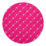 Pink Sweet Lollipop Pattern Print Round Blanket