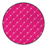 Pink Sweet Lollipop Pattern Print Round Floor Mat