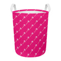 Pink Sweet Lollipop Pattern Print Round Laundry Basket