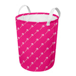 Pink Sweet Lollipop Pattern Print Round Laundry Basket