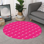 Pink Sweet Lollipop Pattern Print Round Rug
