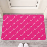 Pink Sweet Lollipop Pattern Print Rubber Doormat