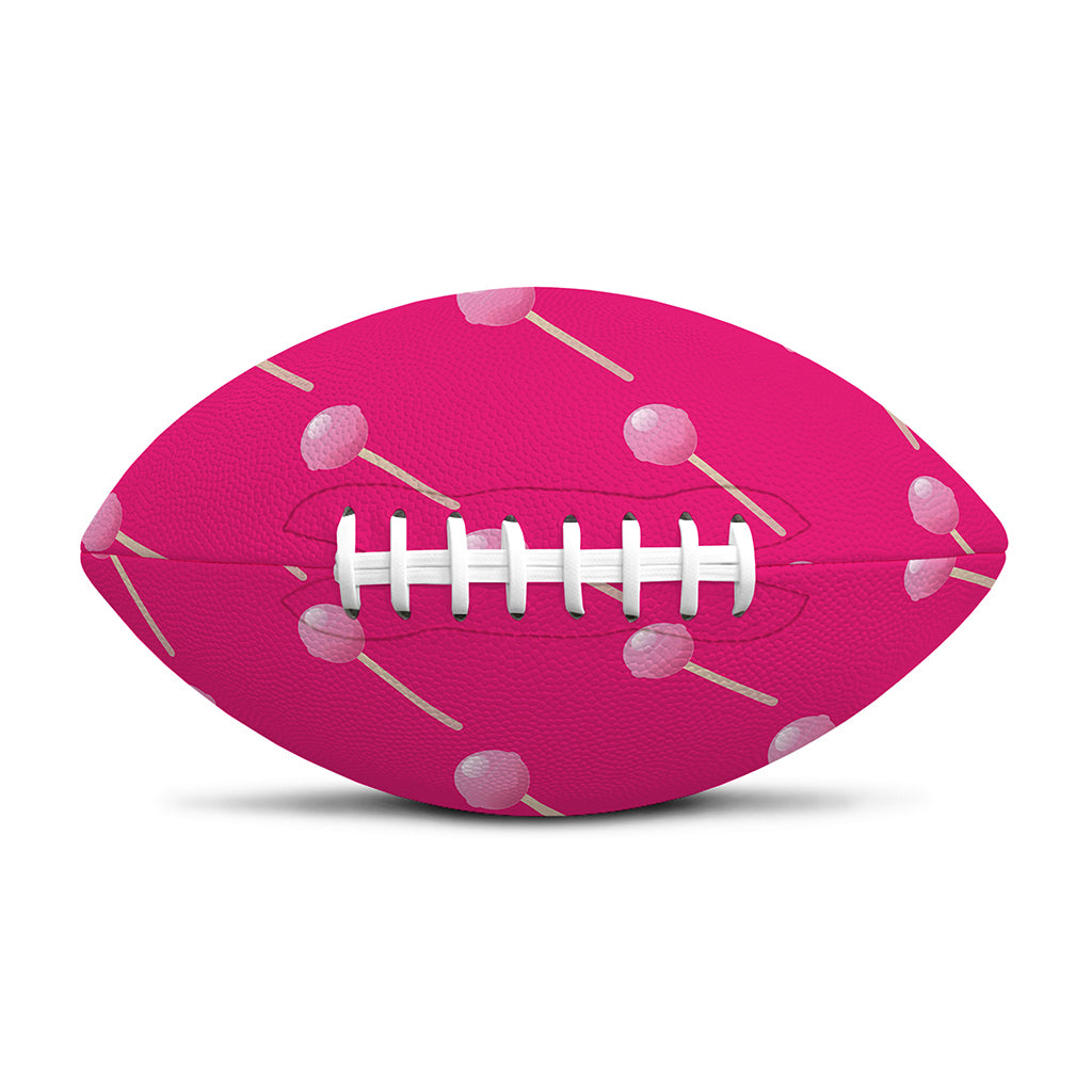Pink Sweet Lollipop Pattern Print Rugby Ball