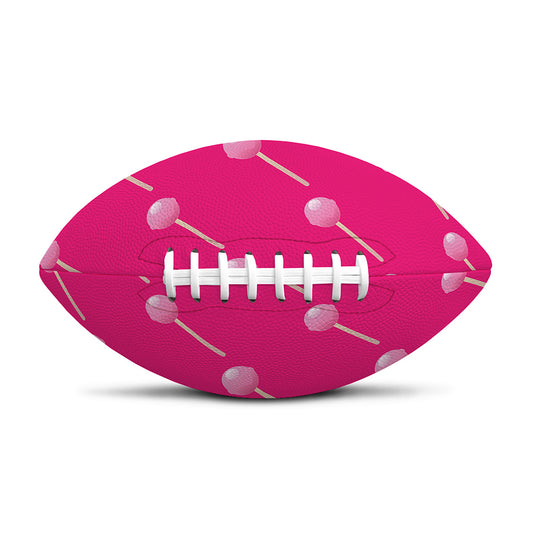 Pink Sweet Lollipop Pattern Print Rugby Ball