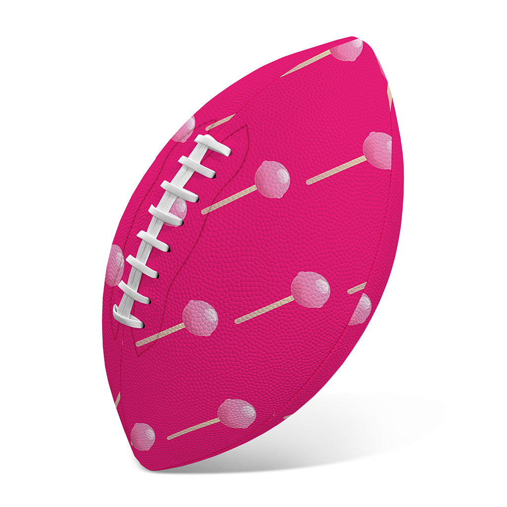Pink Sweet Lollipop Pattern Print Rugby Ball