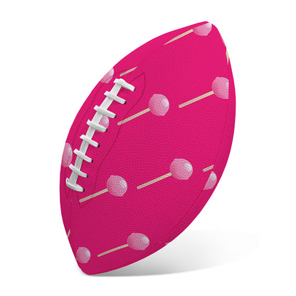 Pink Sweet Lollipop Pattern Print Rugby Ball
