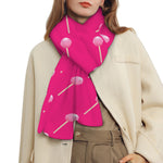 Pink Sweet Lollipop Pattern Print Scarf
