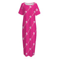 Pink Sweet Lollipop Pattern Print Short Sleeve Long Nightdress