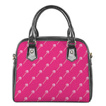 Pink Sweet Lollipop Pattern Print Shoulder Handbag