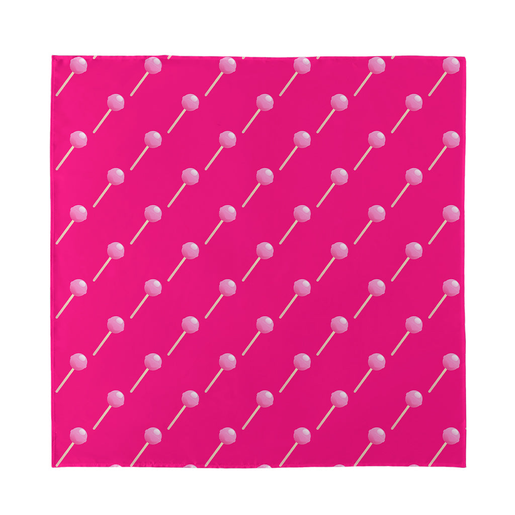 Pink Sweet Lollipop Pattern Print Silk Bandana