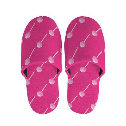 Pink Sweet Lollipop Pattern Print Slippers