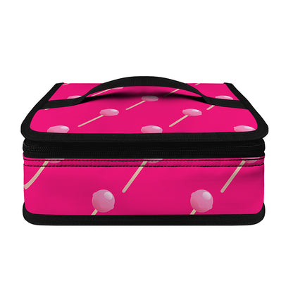 Pink Sweet Lollipop Pattern Print Small Lunch Bag