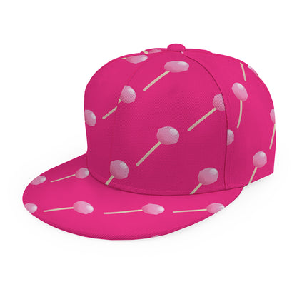 Pink Sweet Lollipop Pattern Print Snapback Cap