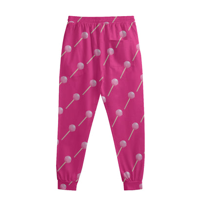 Pink Sweet Lollipop Pattern Print Sweatpants