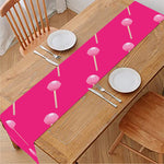 Pink Sweet Lollipop Pattern Print Table Runner