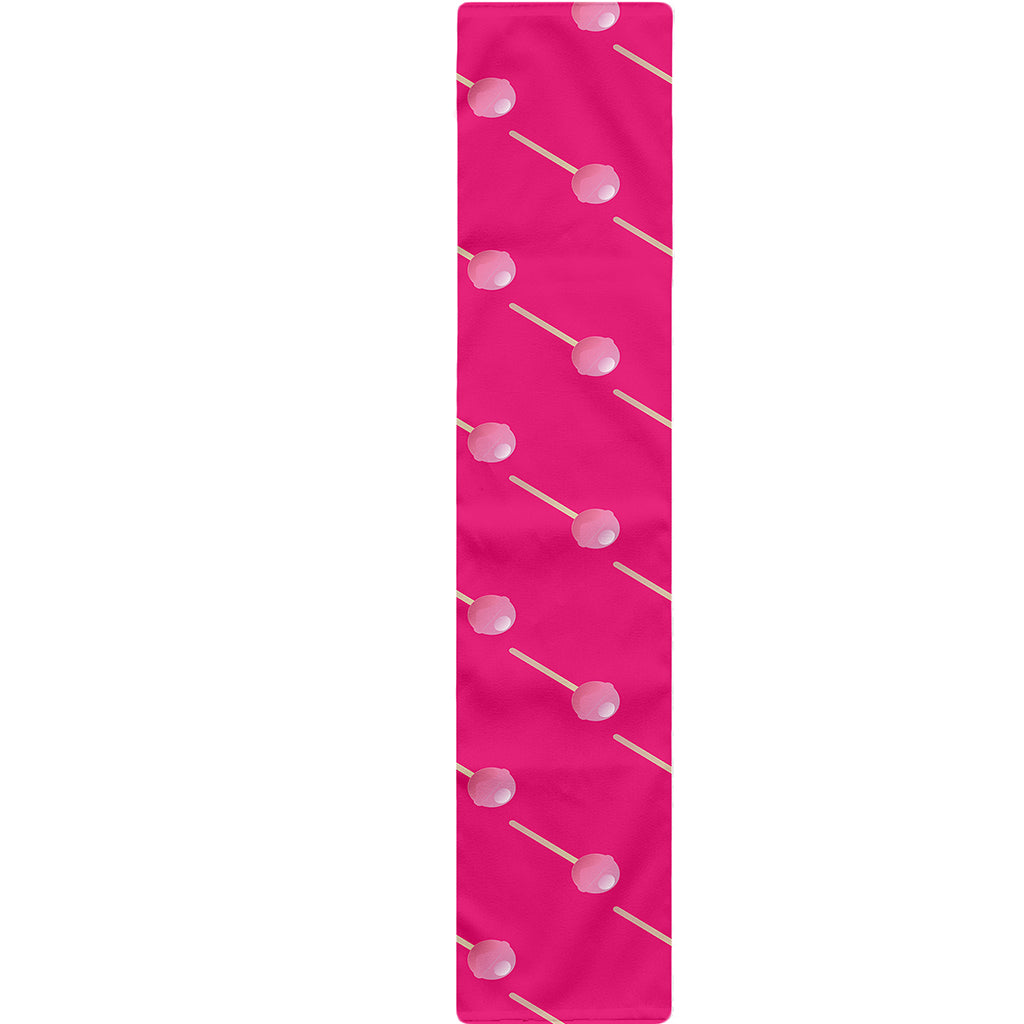 Pink Sweet Lollipop Pattern Print Table Runner