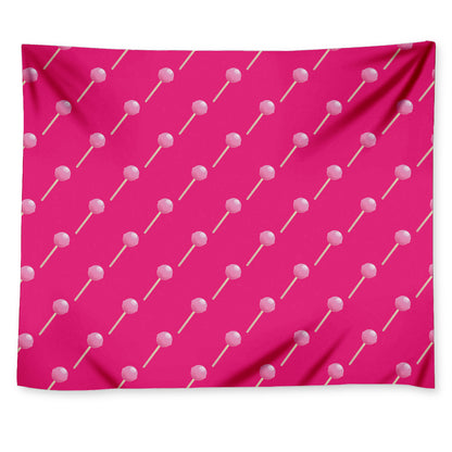 Pink Sweet Lollipop Pattern Print Tapestry