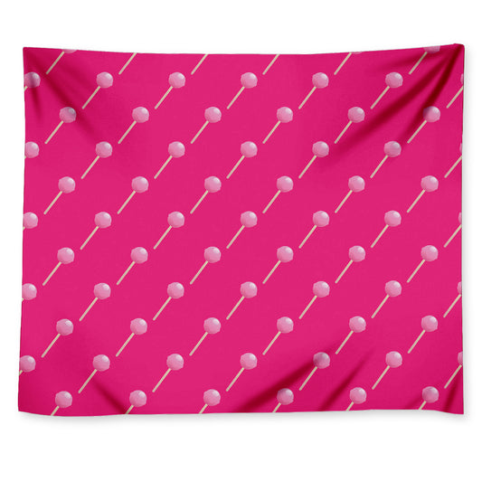 Pink Sweet Lollipop Pattern Print Tapestry