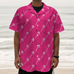 Pink Sweet Lollipop Pattern Print Textured Short Sleeve Shirt