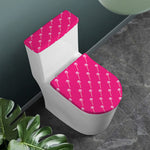 Pink Sweet Lollipop Pattern Print Toilet Lid And Tank Cover Set