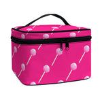 Pink Sweet Lollipop Pattern Print Travel Makeup Bag