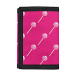 Pink Sweet Lollipop Pattern Print Trifold Wallet
